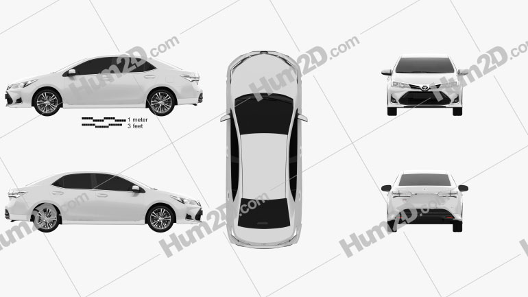 Toyota Corolla Sport 2018 Clipart Image