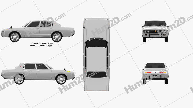 Toyota Crown sedan 1971 car clipart