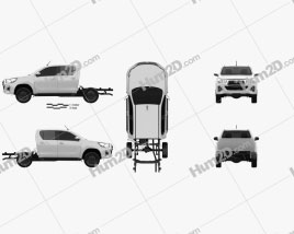 Toyota Hilux Double Cab Chassis SR 2019 car clipart