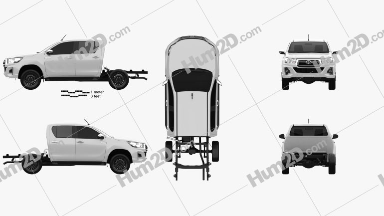 Toyota Hilux Double Cab Chassis SR 2022 PNG Clipart