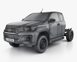 Toyota Hilux Extra Cab Chassis SR 2022 car clipart