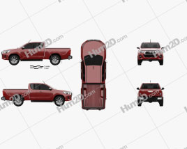 Toyota Hilux Extra Cab Raider 2019 car clipart