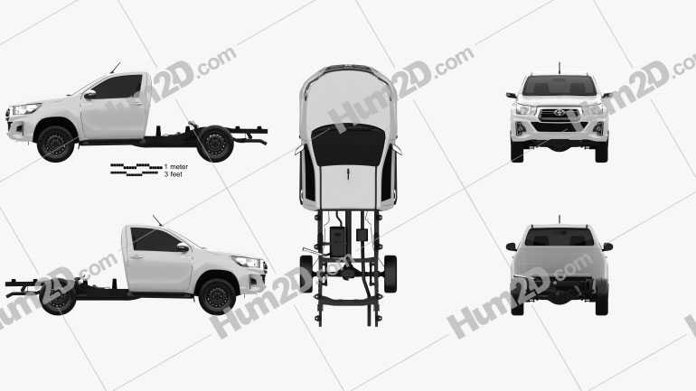 Toyota Hilux Single Cab Chassis SR 2022 PNG Clipart