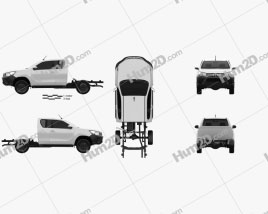 Toyota Hilux Extra Cab Chassis 2015 car clipart