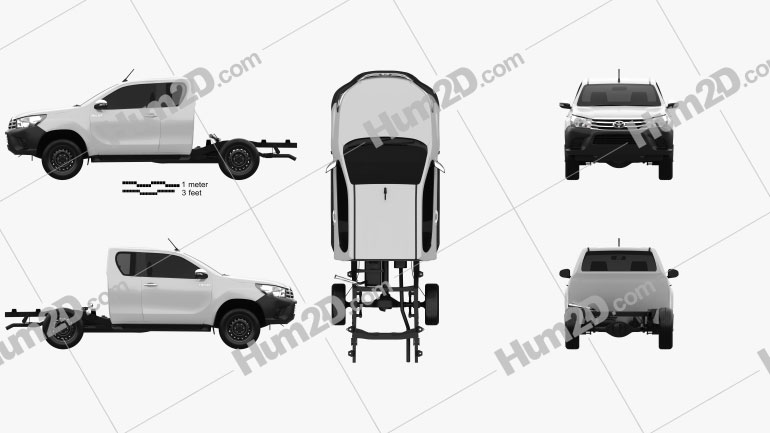 Toyota Hilux Extra Cab Chassis 2018 Blueprint