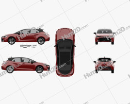 Toyota Corolla hatchback hybrid 2018 car clipart