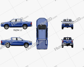 Toyota Hilux Double Cab SR5 with HQ interior 2015 car clipart