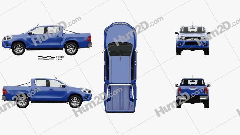 Toyota Hilux Double Cab SR5 with HQ interior 2015 car clipart