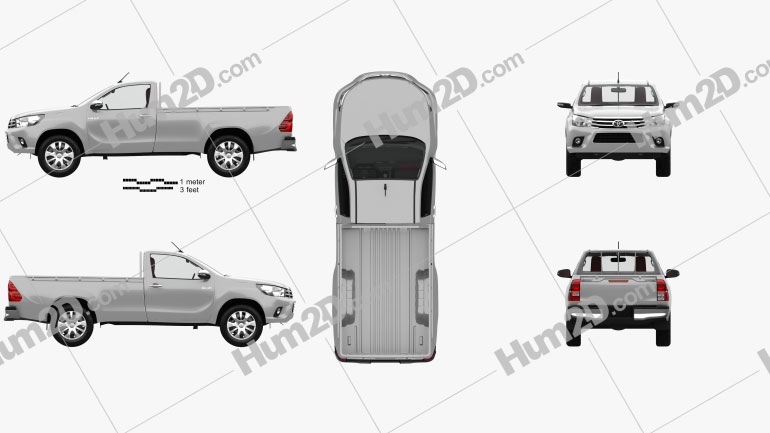 Toyota Hilux Single Cab GLX with HQ interior 2015 car clipart