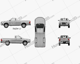Toyota Hilux Cabina única SR com interior HQ 2015 car clipart
