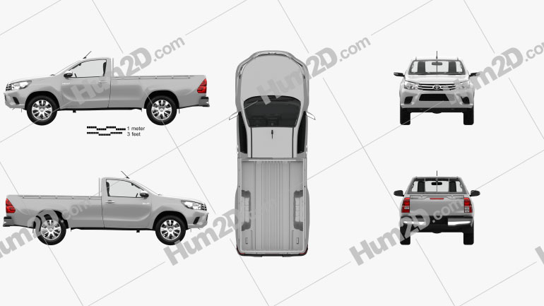Toyota Hilux Single Cab SR with HQ interior 2015 car clipart