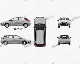 Toyota Yaris hatchback with HQ interior 2018 car clipart