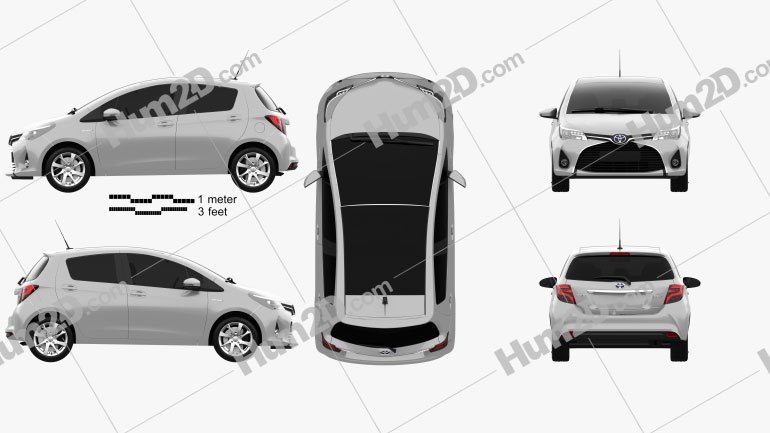 Toyota Yaris Hybrid 5-türig 2015 car clipart