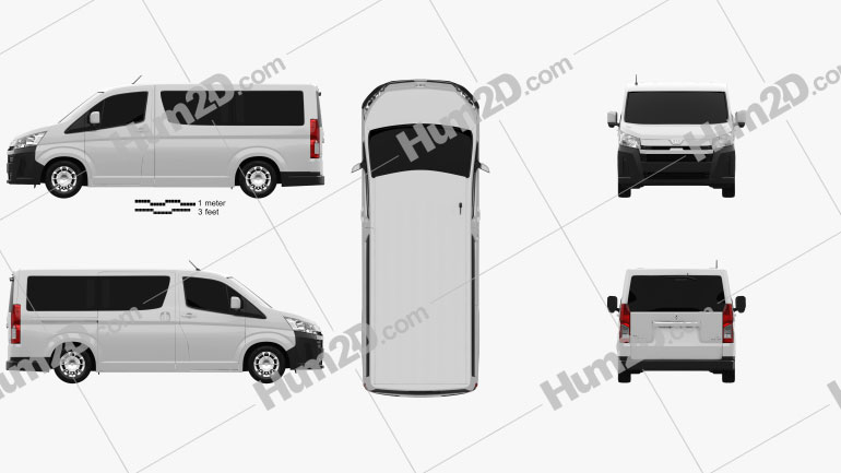 Toyota Hiace Passenger Van L1H1 Deluxe 2019 Clipart Bild