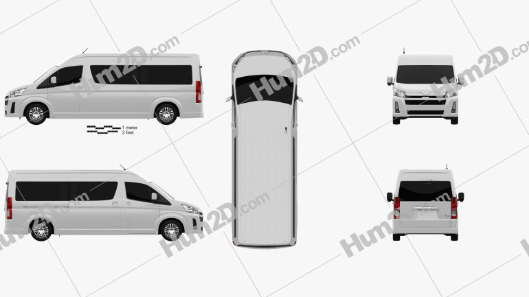 Toyota Hiace Passenger Van L2H2 GL 2019 clipart