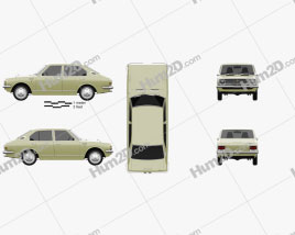 Toyota Corolla 4-door sedan 1970 car clipart