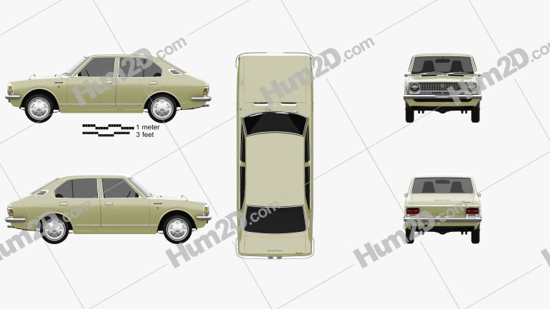 Toyota Corolla 4-türig sedan 1970 car clipart