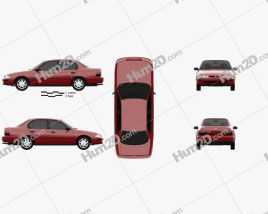 Toyota Corolla sedan 1995 car clipart