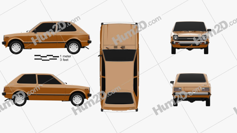Toyota Starlet 1978 car clipart