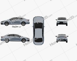 Toyota Corolla XSE US-spec sedan 2019 car clipart