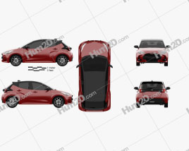 Toyota Yaris hybrid 2020 car clipart