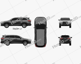 Toyota Highlander LEplus 2016 car clipart