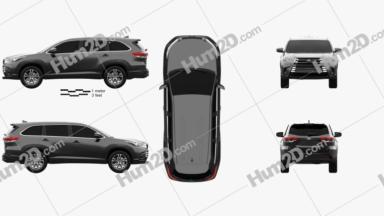 Toyota Highlander LEplus 2016 car clipart
