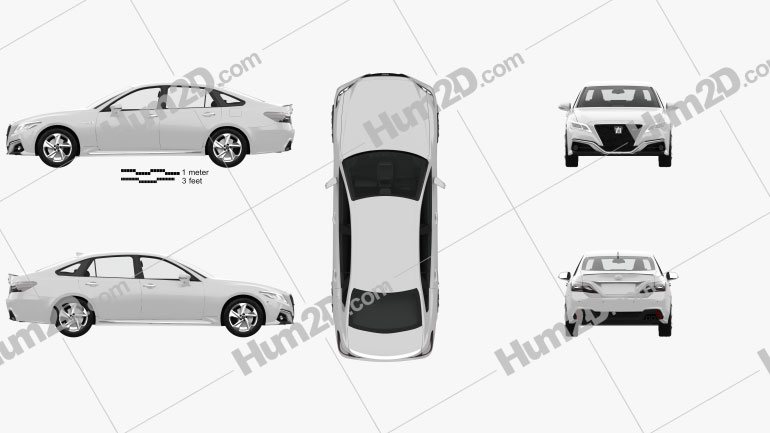 Toyota Crown RS Advance com interior HQ 2018 car clipart