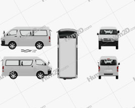 Toyota Hiace Passenger Van L1H3 DX RHD with HQ interior 2013 clipart