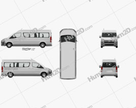 Toyota Hiace Passenger Van L2H2 GL com interior HQ RHD 2019 clipart