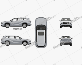 Toyota Highlander Platinum with HQ interior 2022 car clipart