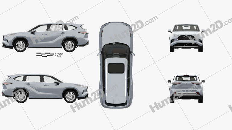 Toyota Highlander Platinum with HQ interior 2020 car clipart