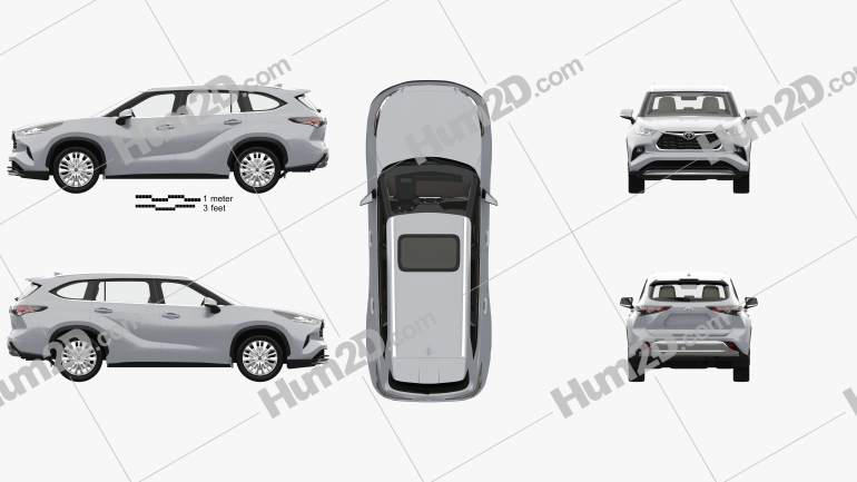 Toyota Highlander Platinum com interior HQ 2020 car clipart