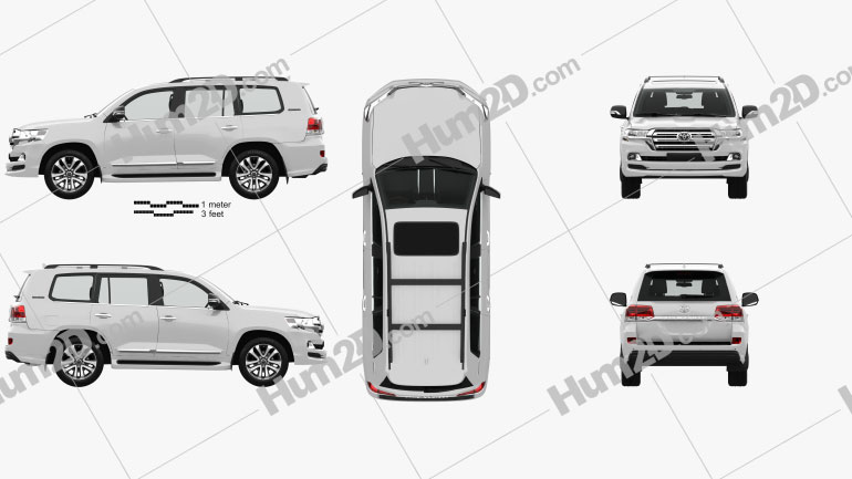 Toyota Land Cruiser Excalibur with HQ interior and engine 2017 car clipart