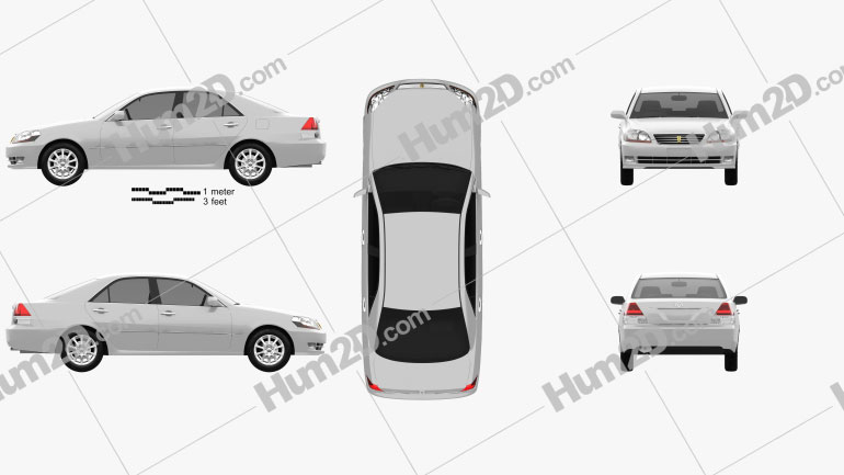 Toyota Mark II 2002 car clipart