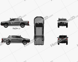 Toyota Hilux Double Cab Rugged X 2020 car clipart