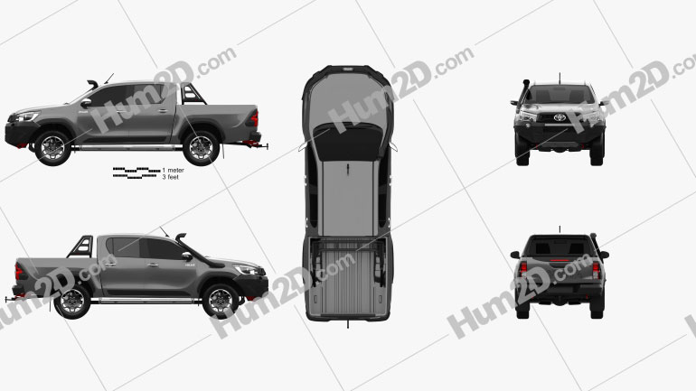 Download Toyota Hilux Double Cab Rugged X 2020 Clipart And Blueprint Download Vehicles Clip Art Images In Png Psd
