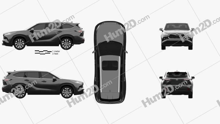 Toyota Highlander XLE 2020 car clipart
