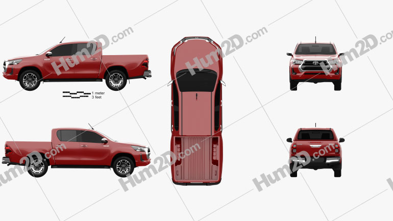 Toyota Hilux Double Cab 2020 car clipart