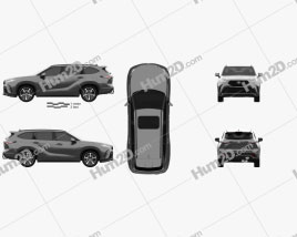 Toyota Highlander XSE 2020 car clipart