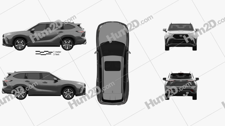 Toyota Highlander XSE 2020 car clipart
