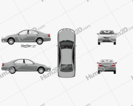 Toyota Camry LE with HQ interior 2004 car clipart