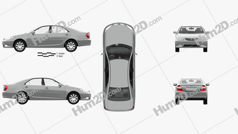 Toyota Camry LE with HQ interior 2004 car clipart