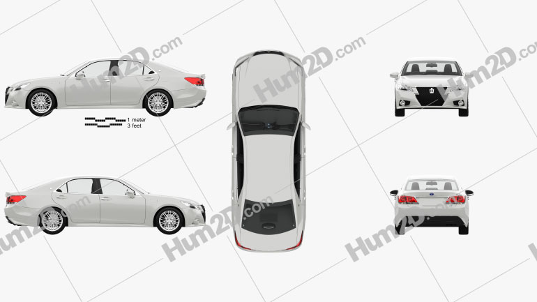 Toyota Crown Hybrid Athlete with HQ interior 2013 car clipart