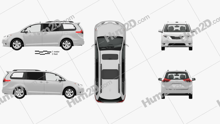 Toyota Sienna with HQ interior 2011 Clipart Bild