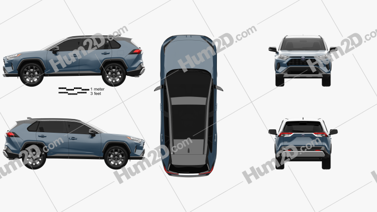 Toyota RAV4 XSE Hybrid 2022 car clipart