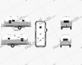 Airstream Flying Cloud Travel Trailer 1954 clipart