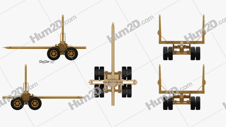 Pacific Log Trailer 1978 clipart