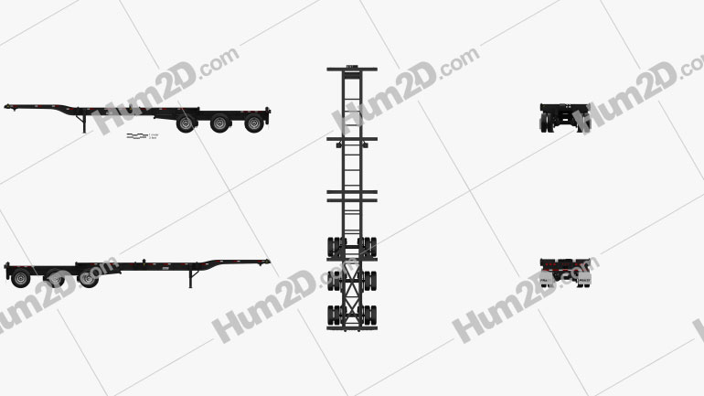 Pratt GN2040EZ Container Chassis 40ft Semi Trailer 2018 PNG Clipart