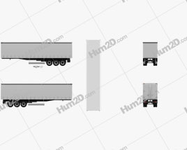 Generic Curtainsider Semi Trailer 2012 clipart